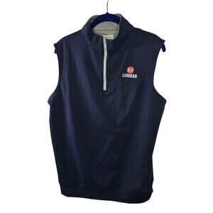 Men's Peter Millar Navy 1/4 Zip Golf Performance Vest 84 Lumbar Size Small
